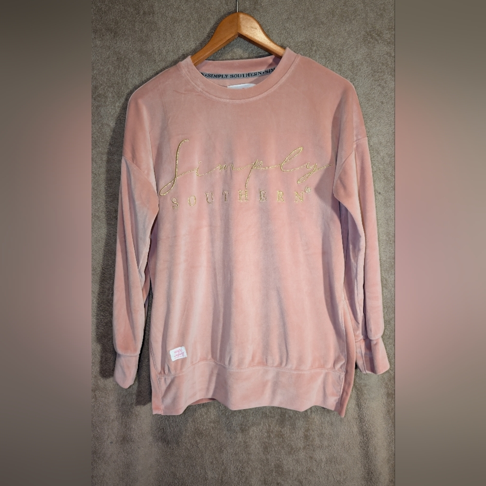 Simply Southern Pre-loved Pink Rose "Squishy" Top Women's Size Medium